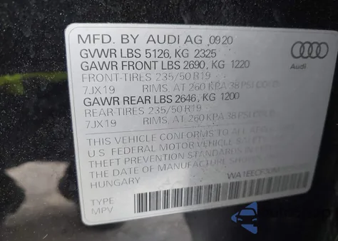 2021 Audi Q3 Premium Plus 45 Tfsi S Line Quattro Tiptronic z USA, uszkodzony, nr VIN WA1EECF30M1025999